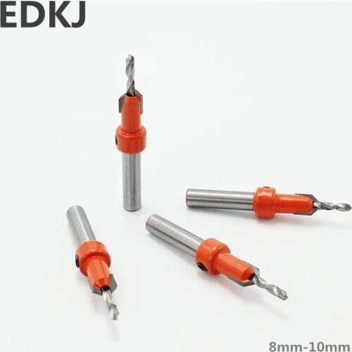 1pcs 8-10mm Shank HSS Woodworking Countersink Router Bit Set Screw Extractor Alloy head Demolition for Wood Milling Cutter