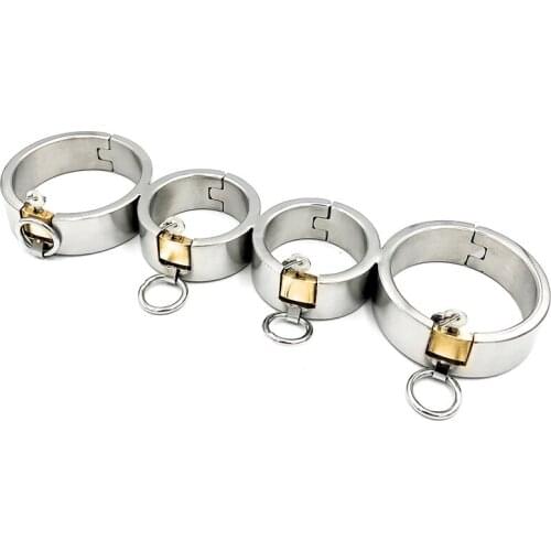 Stainless Steel Handcuffs Ankle Cuffs Metal Bondage Lock Sex Toys For Couples BDSM Torture Slave Restraints Erotic Adult Games