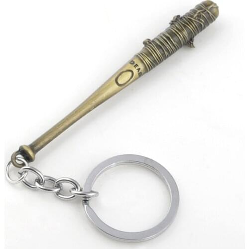 Fancy&Fantasy New Walking Dead Keychain Negan Lucille Baseball Bat Shape Key Chain Bronze Men Women Car keyrings Chaveiro
