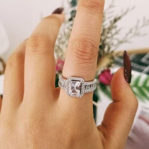 Solid Original fashion latest design sterling silver AAA zirconia women jewelry engagement ring LR4607S