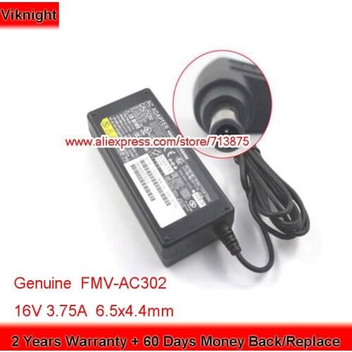 Genuine 16V 3.75A 60W FMV-AC302 FMV-AC317C AC Adapter for Fujitsu SCANSNAP S510 T2020 S500 SCANNER FMV-820MT FMV-830MG Laptop