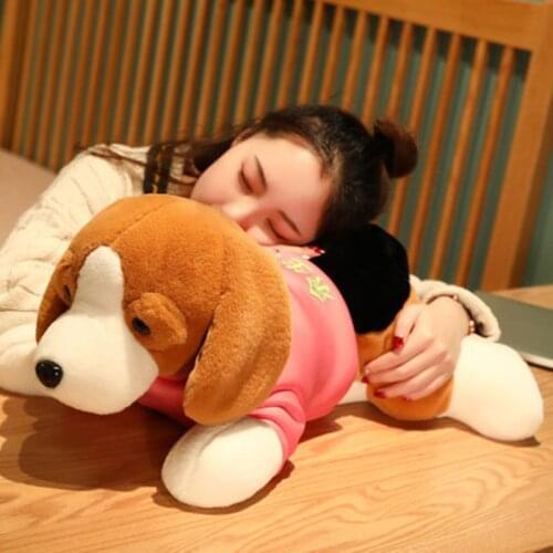 40-80cm Cute Labrador Plush Dog Toy Soft Stuffed Doll Cartoon Golden Retriever Sleeping Pillow Gift For Kids Kawaii Gifts