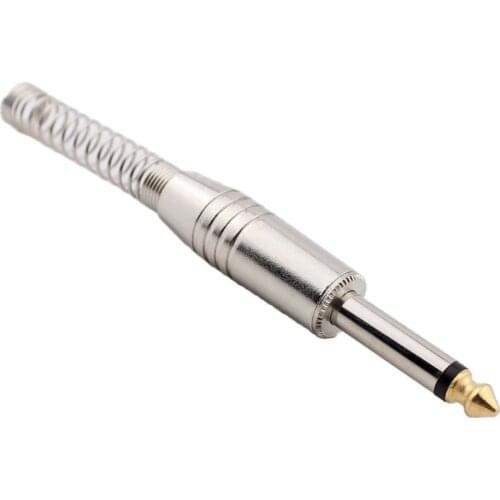 10pcs 6.35mm 6.5mmmicphone connector plug jack amplifier microphone plug KTV Professional plug protection device with spring