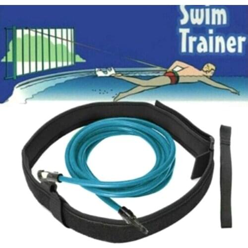 1Set 4M Adjustable Swim Training Resistance Elastic Belt Tether Elastic Rope Band Safety Swimming