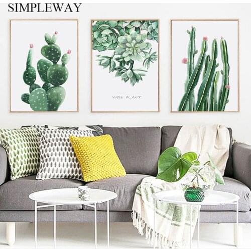 Succulent Plants Cactus Canvas Nordic Style Poster Minimalist Canvas Wall Art Botanical Print Painting Modern Decoration Picture