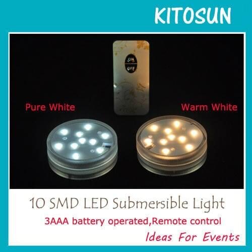 3AAA Battery Operated IR Remote Controlled 10 Multicolors SMD LED Vase Light,Submersible Led Light,Waterproof Floralyte Light