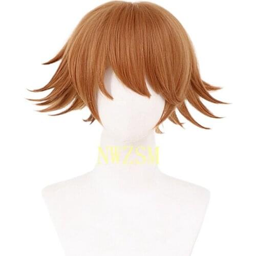 Chihiro Fujisaki Cosplay Wig Game Danganronpa: Trigger Happy Havoc Brown Short Curl Hair Dangan Ronpa Fujisaki Chihiro Wigs