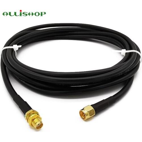 5 Meters Low-Loss Coax Extension Cable 50 Ohm SMA Male to SMA Female Antenna Lead Extender for 3G/4G/LTE/Ham/ADS-B/GPS/RF Radio