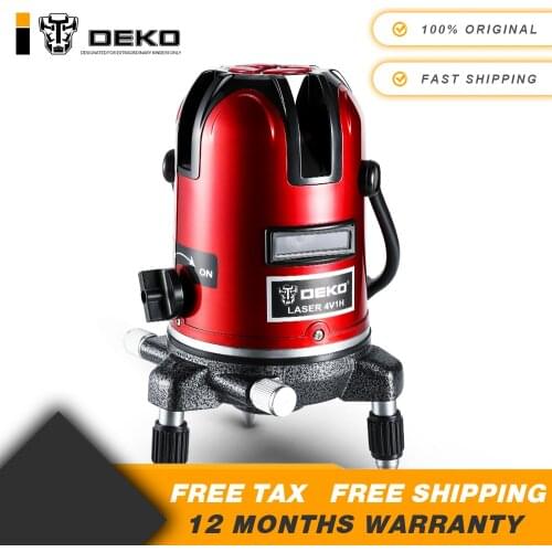 DEKO LL5 Series 5 Line 6 Points Red/Green Laser Level Self-leveling Horizontal&Vertical 360 Degree Adjustment With Tripod 3D