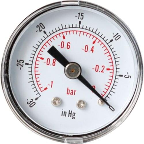 Vacuum Gauge for Air Fuel Oil or Water 40mm 0/30"Hg & 0/-1 Bar 1/8" BSPT Back C90A