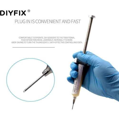 DIYFIX Aluminum Alloy Rotary Solder Paste Bosster For UV Solder Welding Oil Needle Barrel Ink Propulsion Tools Soldering Repair