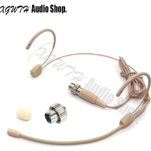 Omnidirectional Condenser Head Wearing Headset Microphone Connector Mini XLR 4PIN Lock For Mipro Wireless