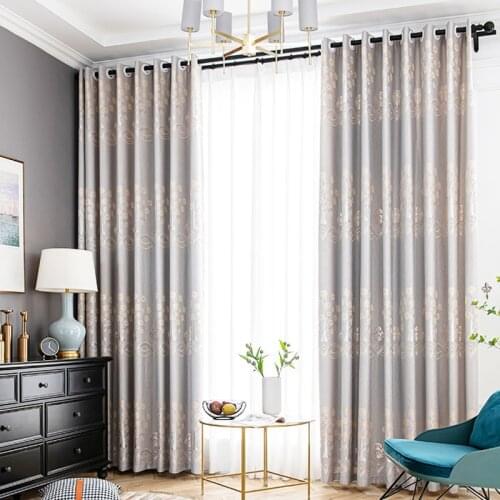 Dreamwood Hot Sale Polyester High Quality Thickening Tree Jacquard Gray/Blue/Pink Blackout Finished Curtain For Living Room