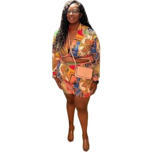 XL-5XL Two Piece Set Women African Clothes Summer Fashion Africa Suit Top And Shorts Super Elastic African Suits For Lady