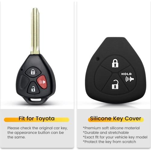 KEYYOU For Toyota YARIS AURIS Sienna Remote Key Protector Cover 2005 2006 2007 2008 2009 2010 3 Buttons Silicone Key Case Cover