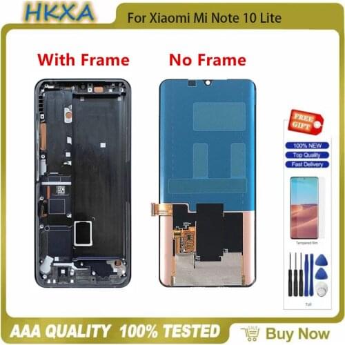 For Xiaomi Mi Note 10 Lite M2002F4LG AMOLED LCD Screen For Xiaomi Mi Note 10 Lite LCD Display Touch Screen Digitizer Assembly