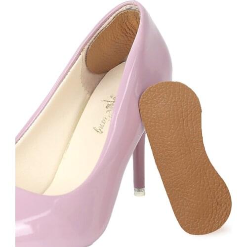 1Pair Cowhide Leather High Heel Self-Adhesive Cushion Prevent Grinding Pad Rearfoot Stickers Insole Foot Care Tool Anti-Wear