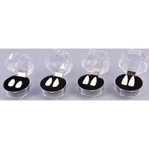 1Pairs Vampire Teeth Fangs Dentures Props Halloween Costume Props False Teeth Solid Glue Denture Adhesive Party DIY Decorations