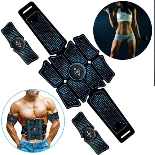 Abs Stimulator Muscle Toner EMS Press Trainer Abdomen Electrostimulation USB Charged Fitness Home Workout Muscle Belt Gym Tools