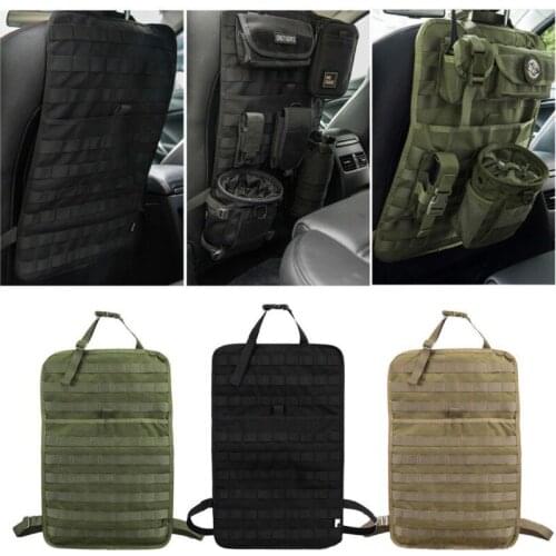 Car Back Seat Organizer Tactical Accessories Army Molle Pouch Storage Bag Military Outdoor Self-driving Hunting Seat Cover Bag