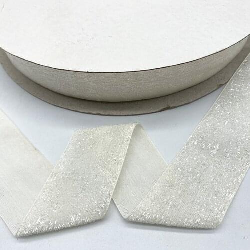 NEW 6--38mm Glitter Velvet Ribbon No Elastic Single Face Ribbon Headband Clips Bow Decoration # 01