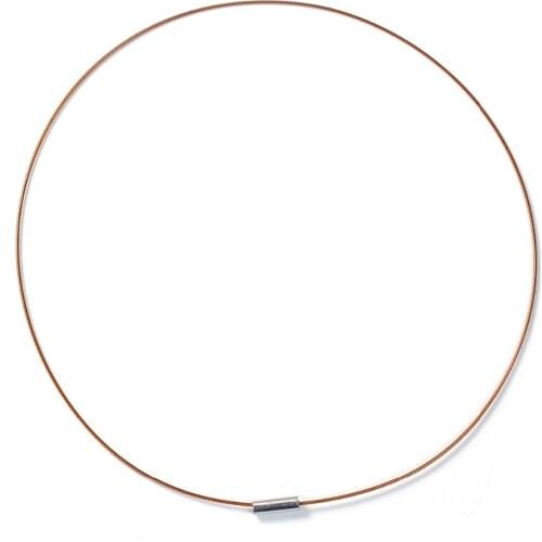 DoreenBeads New Arrival Steel Wire Wire Collar Neck Necklace Dark Brown 50cm(19 5/8") long, 2 PCs