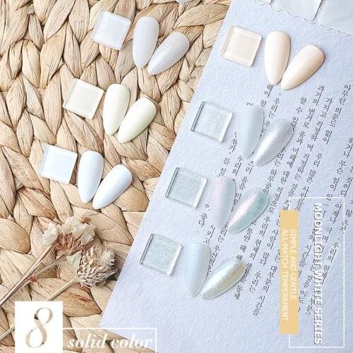 Gel Nail Polish Porcelain White Ice Transparent Pearlescent Light Shimmering Milky White Phototherapy Gel Set