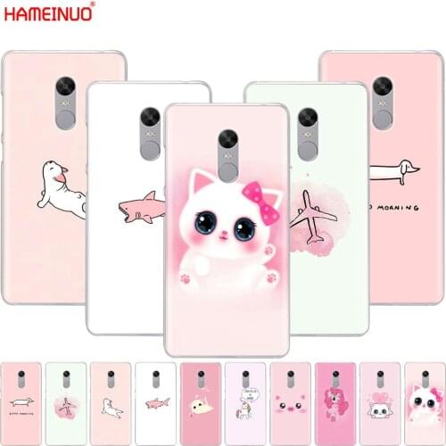 HAMEINUO cute pink cat dog fish simple design Cover phone Case for Xiaomi redmi 5 4 1 1s 2 3 3s pro PLUS redmi note 4 4X 4A 5A