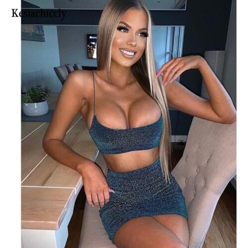 Kesiachiccly Double Layer Shining Bodycon Dress Woman Christmas Party Night Club Sexy Sparkle Dress Spaghetti Strap Glitter Robe