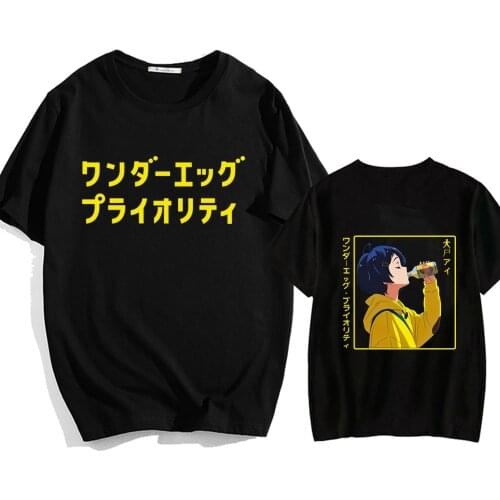 Wonder Egg Priority Drink Foodie Cute Ohto Ai Print Summer Fashion T-shirt Hip Hop Top Tees Harajuku Anime Cute T-shirt