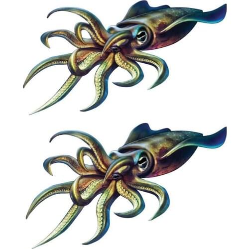 2pcs/Set Personality Octopus Car Sticker Special Forces Fishing Troops Auto Motorcycle Accessorie Vinyl Decal Reflective Sticker