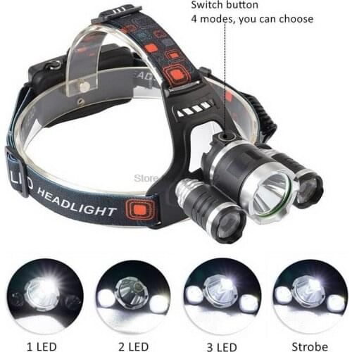 By dhl 50set LED T6+2R5 Headlamp 13000LM Headlight Head Lamp lighting Light Flashlight Torch +18650 battery+Car USB AC Charger
