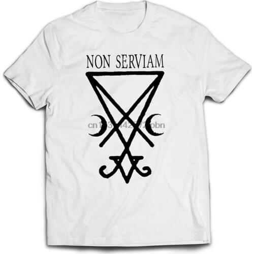Non Serviam white T Shirt sigil of Lucifer