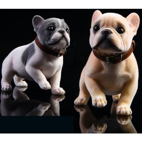 New 1/6 Scale French Bulldog Dog JXK028 Cute Pet Animal Figure Model Planted Hair Toy Scene Decoration Accessories in stock