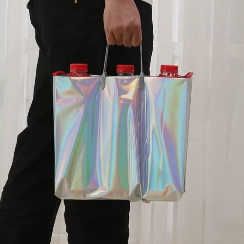 2021 New Pvc Laser Tote Bag Thick Handbag Eco-friendly Waterproof Gift Bag Plastic Bag Clothing Bag Foldable Shopping Bag