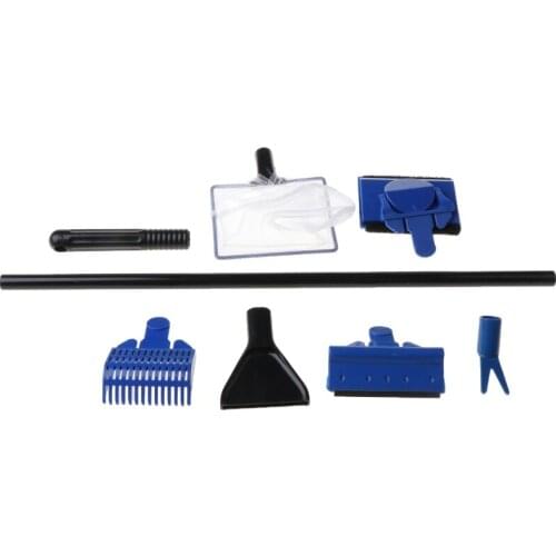 2021 New Aquarium Fish Tank Clean Set, Aquarium Cleaning Kit for Fish Tank Long Handle Fish Tank Brush Functional Cleaning Tools