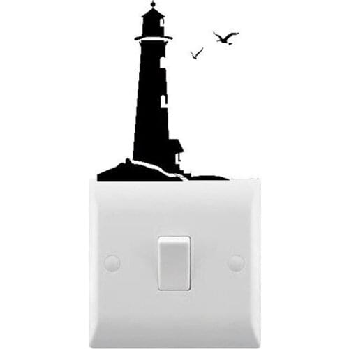 Novelty Lighthouse Wall Decal Small light switch Sticker for Home Light Switch Decor Decal Vinyl Sticker Removable Mural C527