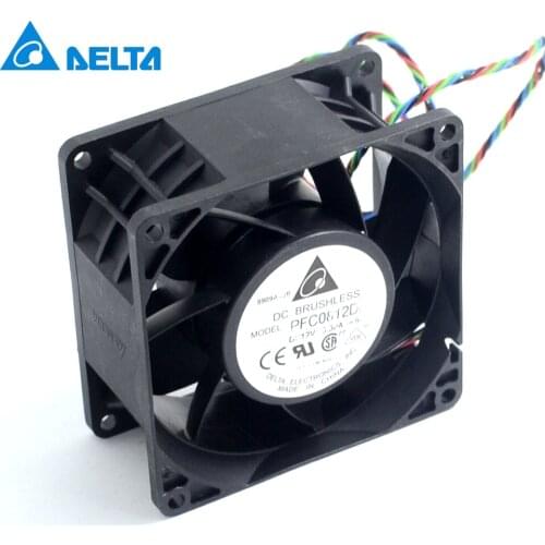 New and Original PFC0812DE 8038 80mm 12V 3.30A 4 wire pairs bearing cooling fan violence for Delta 80*80*38mm