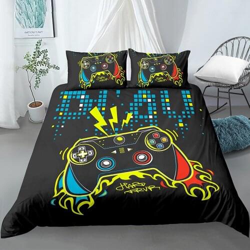 New Gamepad Pattern Bedding Set Play Station Girls Boys Adults Comforter Cover Set Bedroom Decor Twin Full Queen King Size