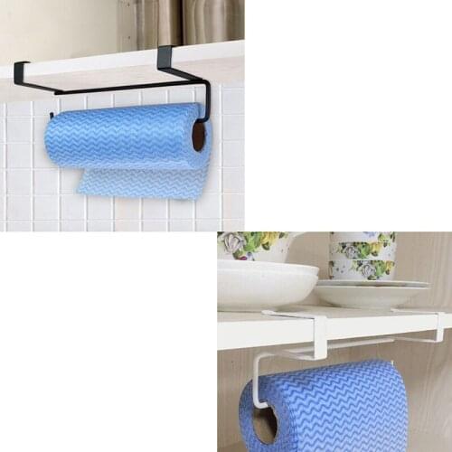 New Iron Kitchen Tissue Holder Hanging Bathroom Toilet Roll Paper Holder Towel Rack Kitchen Cabinet Door Hook Holder