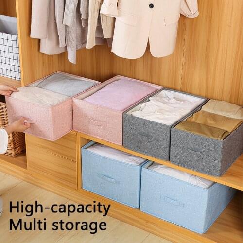 Home Clothing Organizer Cotton Linen Toy Storage Basket Closet Desktop Sundries Snacks Storage organizer Foldable Storage Box