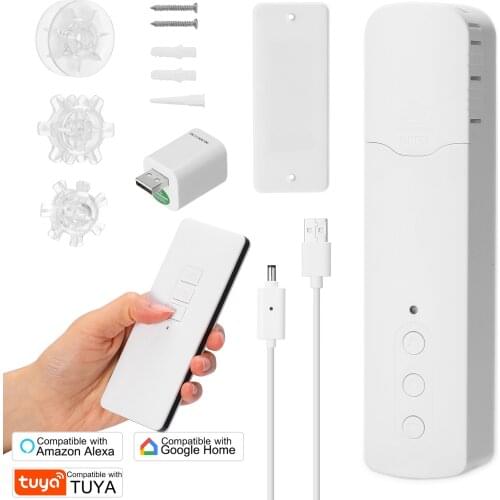Tuya WiFi Rechargeable Intelligent Pull Bead Curtain Motor Intelligent Home WiFi Converter Mobilephone APP Control Voice Control