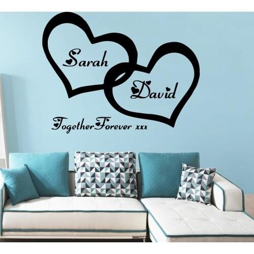 Personalized custom name vinyl wall sticker loving heart Home Decorations Decal For bedroom Decor wallpaper Art Decals