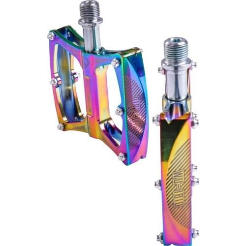 Rainbow MTB Bike Pedal Ultralight Aluminum Alloy Anti-Slip Platform Bearing Colorful Pedals for BMX Mountain Bike Accessories
