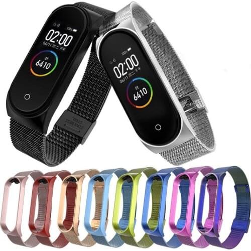 Mi Band 3 4 Strap for fitness bracelet Xiaomi Stainless Steel Wristband Replacement Miband Strap