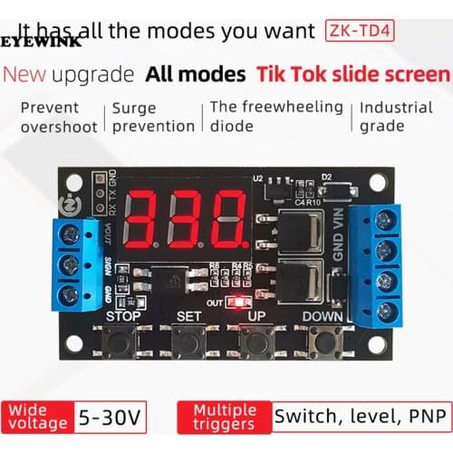 ZK-TD4 solenoid valve of MOS switch trigger cycle timing delay module controls 5v12v24v