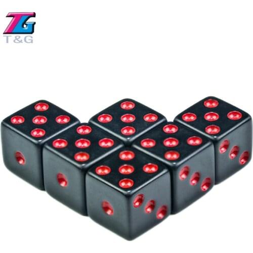 Standard Dots Colorful of 6pcs/Set 16mm D6 Special Six Sided Bar Games Gambling Dice Dado Set for Gift