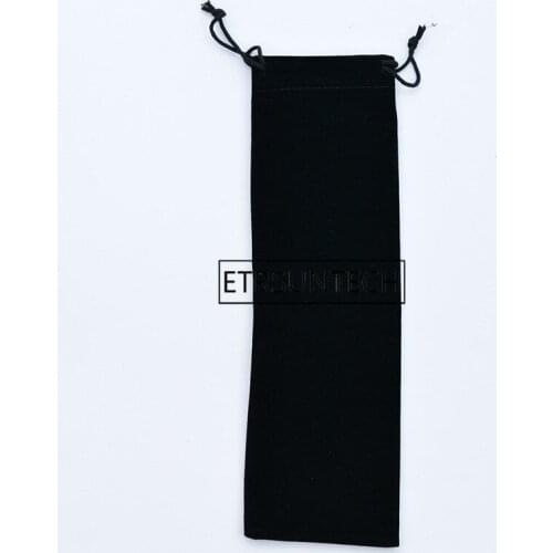 500pcs Portable Tableware Storage Bag Black Velvet Drawstring Travel Carrying Pouch For Straw Cutlery Spoon