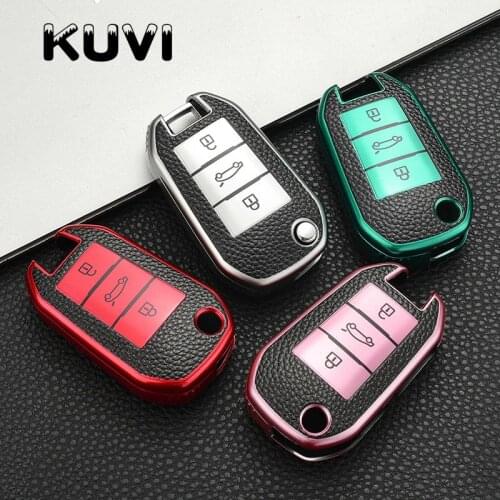 Tpu Folding Car Key Case Cover Protection For Peugeot 208 308 408 508 307 2008 3008 4008 Citroen C4L CACTUS C5 C3 C6 C8 Remote