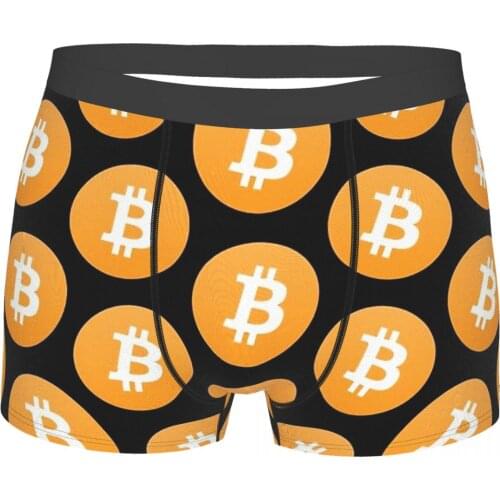 Bitcoin BTC Mining Bit Coin Logo Icon Underpants Breathbale Panties Man Underwear Ventilate Shorts Boxer Briefs